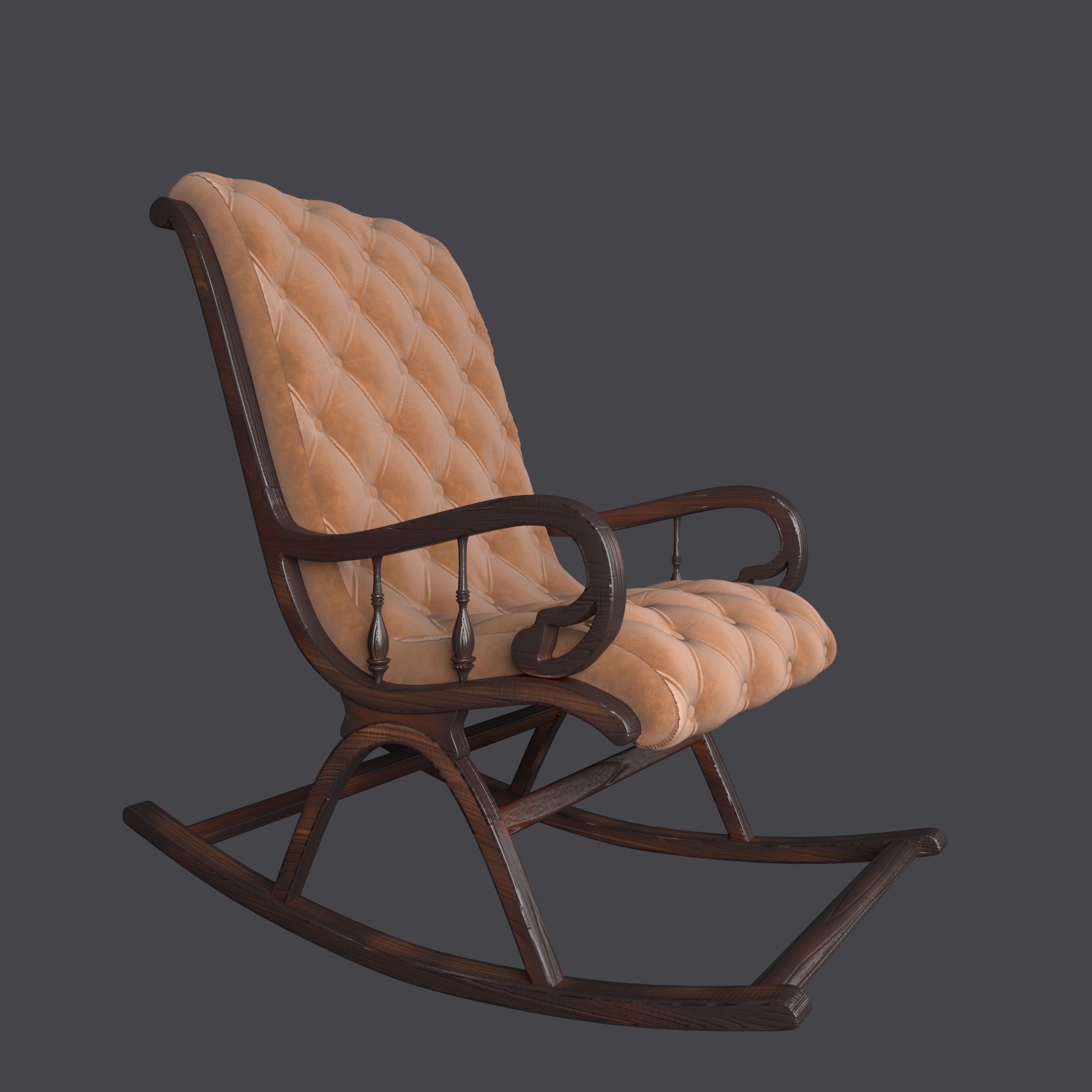 Royal chair Low-poly 3D model_2