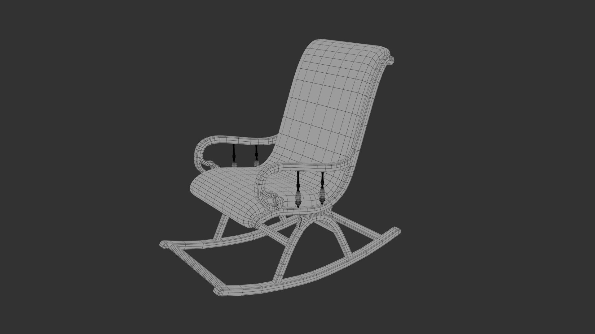 Royal chair Low-poly 3D model_6