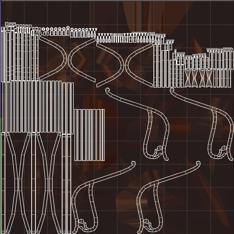 Royal chair Low-poly 3D model_11