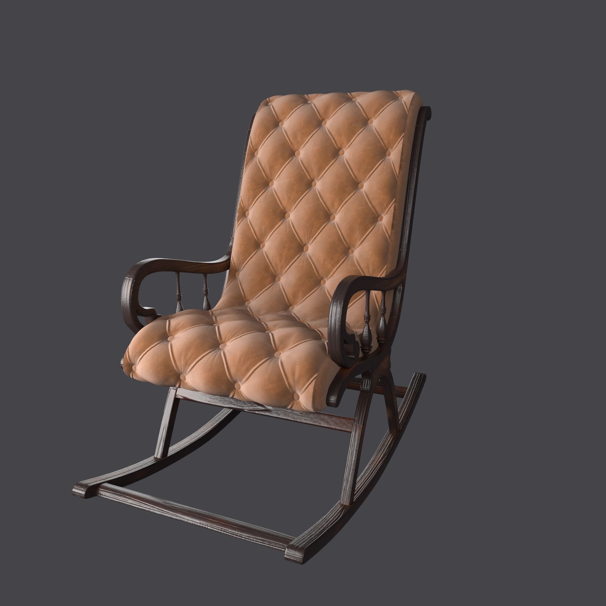 Royal chair Low-poly 3D model_4