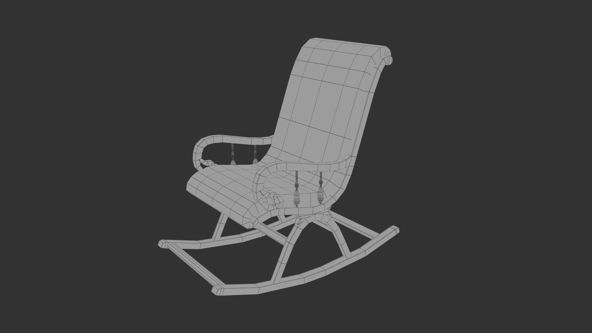 Royal chair Low-poly 3D model_5