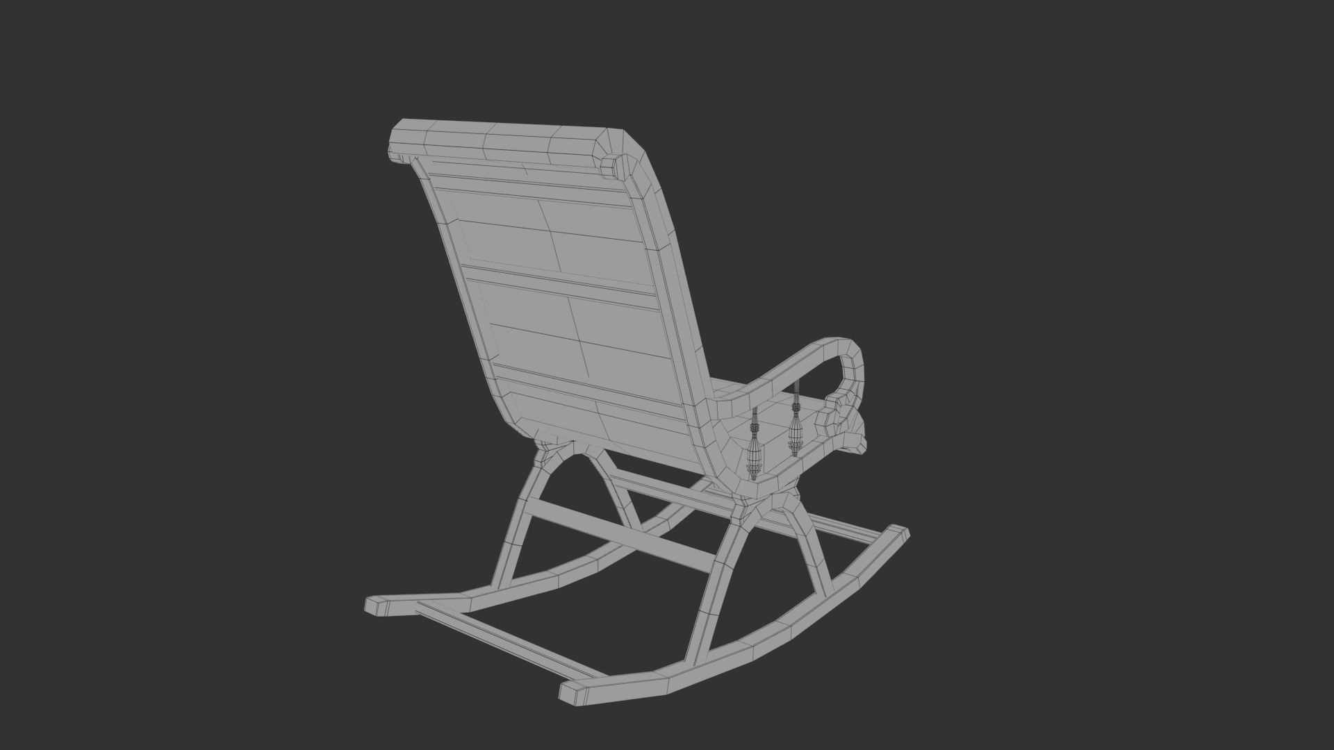 Royal chair Low-poly 3D model_7