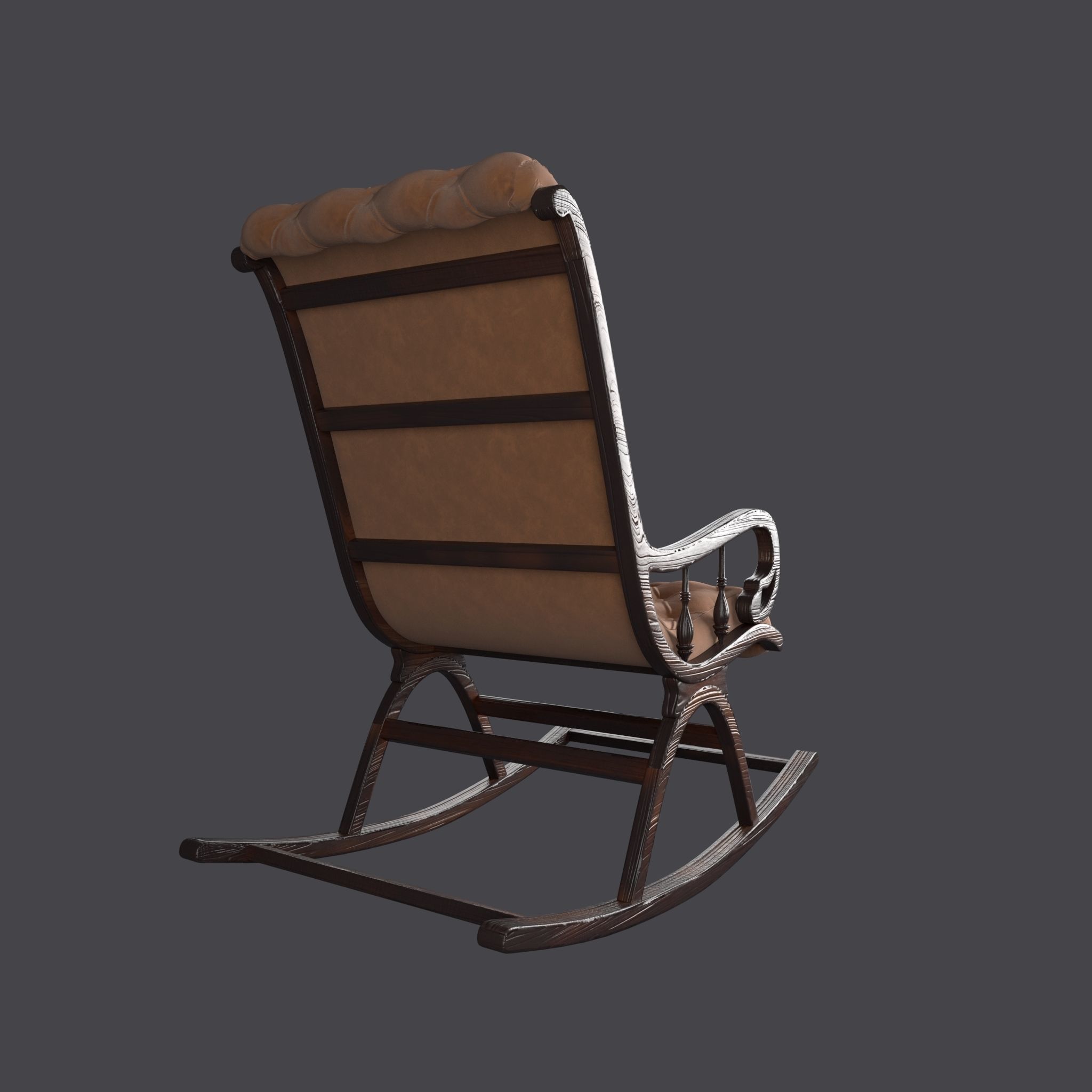 Royal chair Low-poly 3D model_3