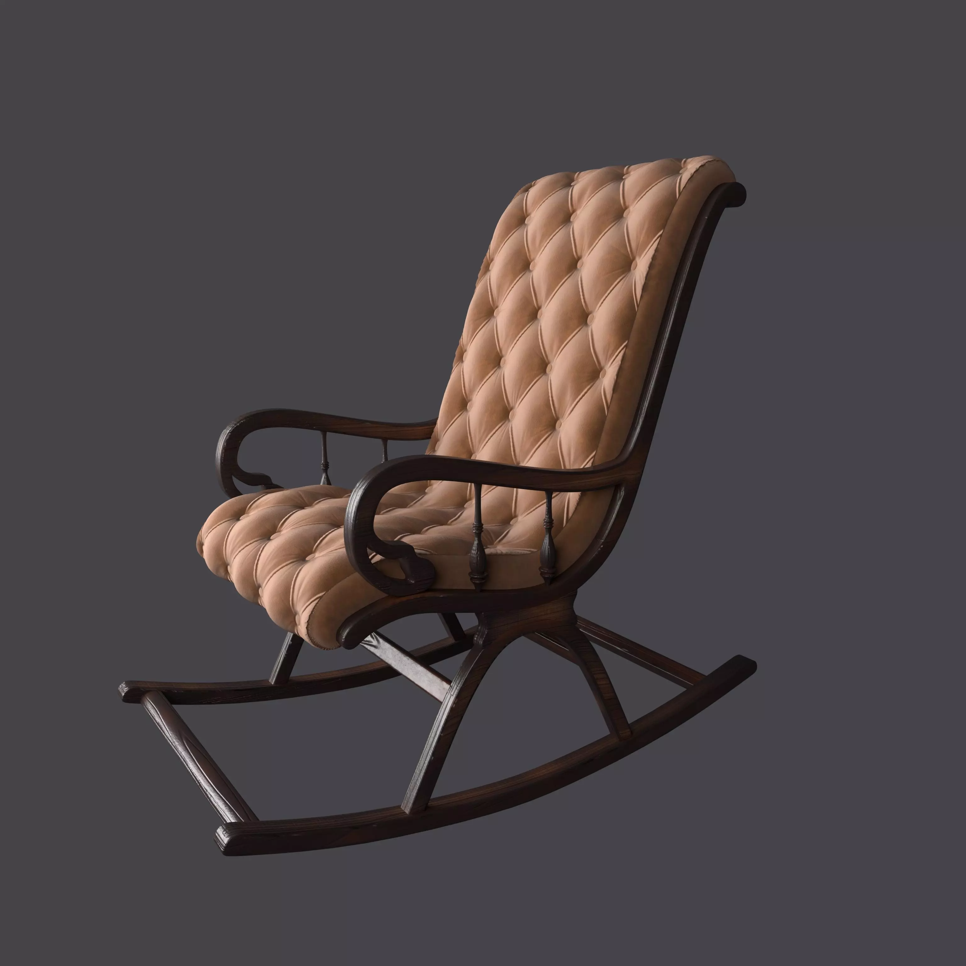 Royal chair Low-poly 3D model_0