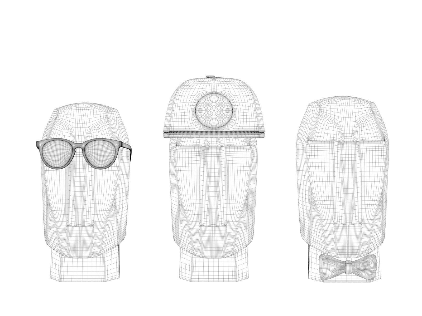 Marble Head Trips Sculptures 3D model_2