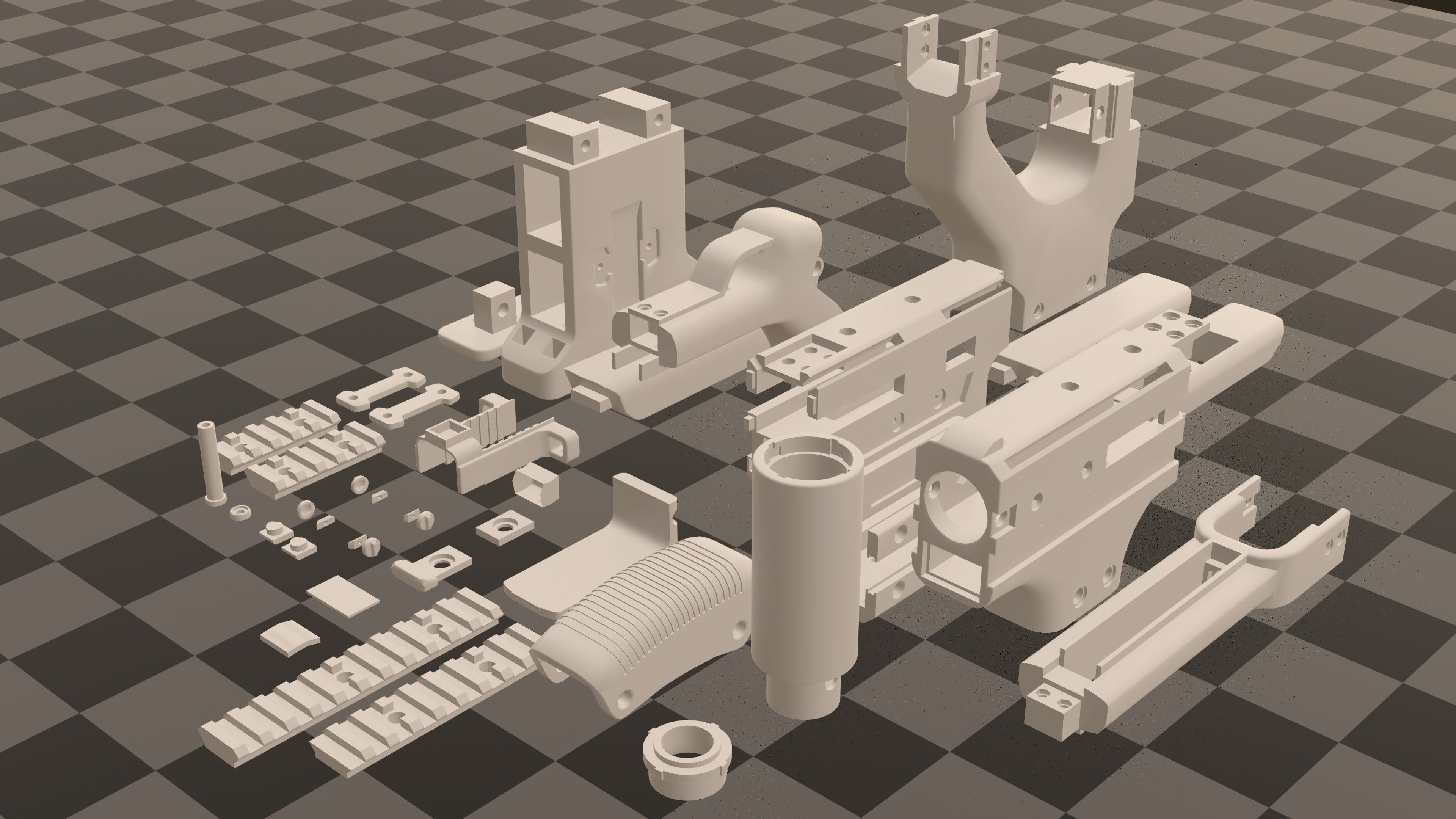 PDW kit A8 - firefighter - 3D printable Low-poly 3D model_2