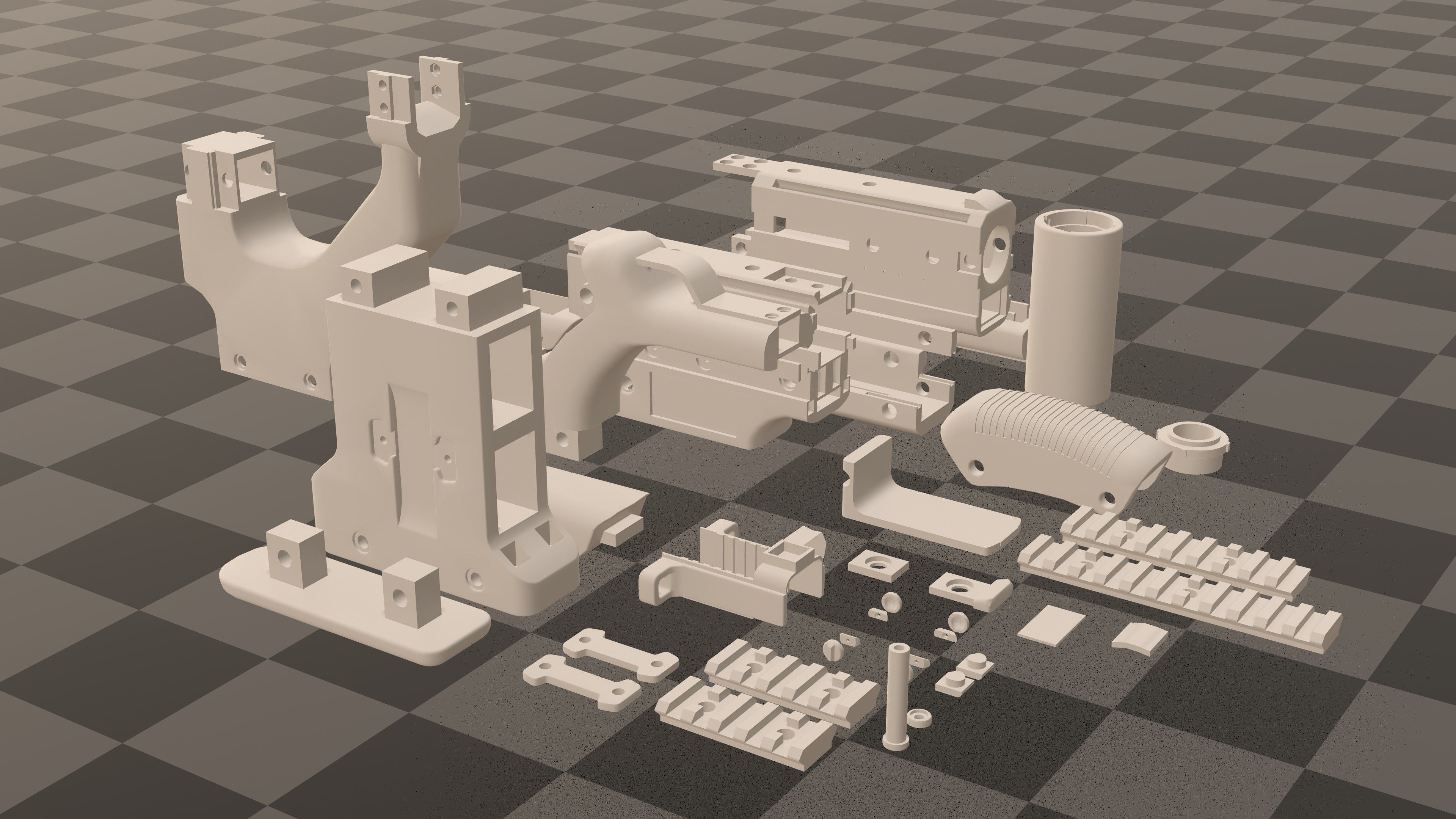 PDW kit A8 - firefighter - 3D printable Low-poly 3D model_3