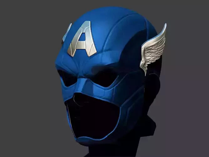 Captain America Helmet - Marvel Comic Cosplay  3D print model