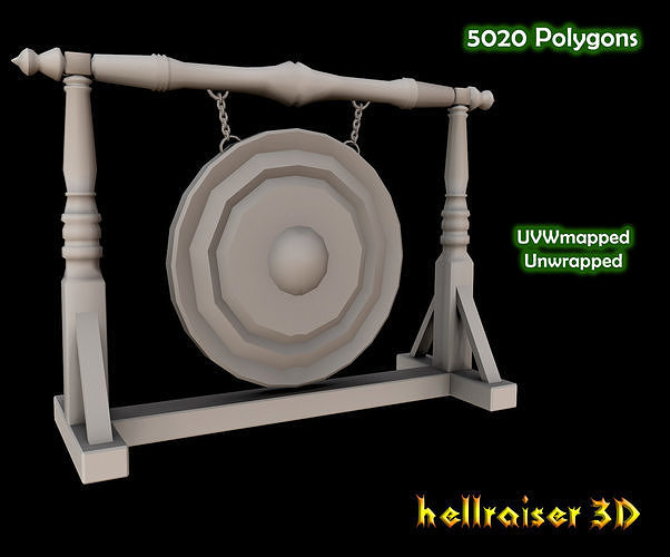 Big Gong Low-poly 3D model