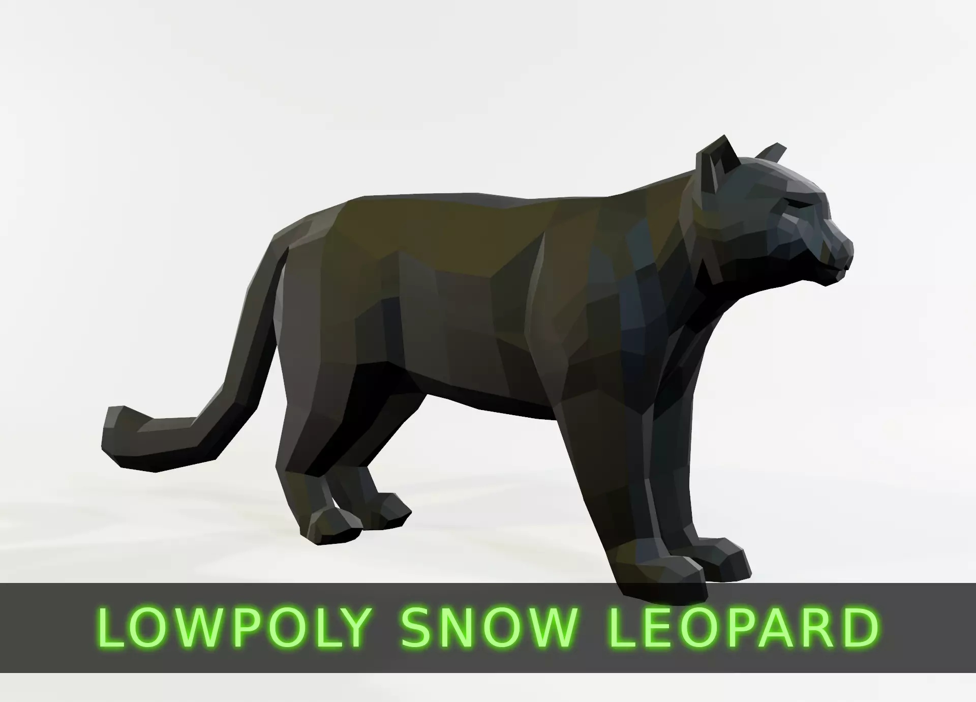 Snow Leopard Low-poly 3D model