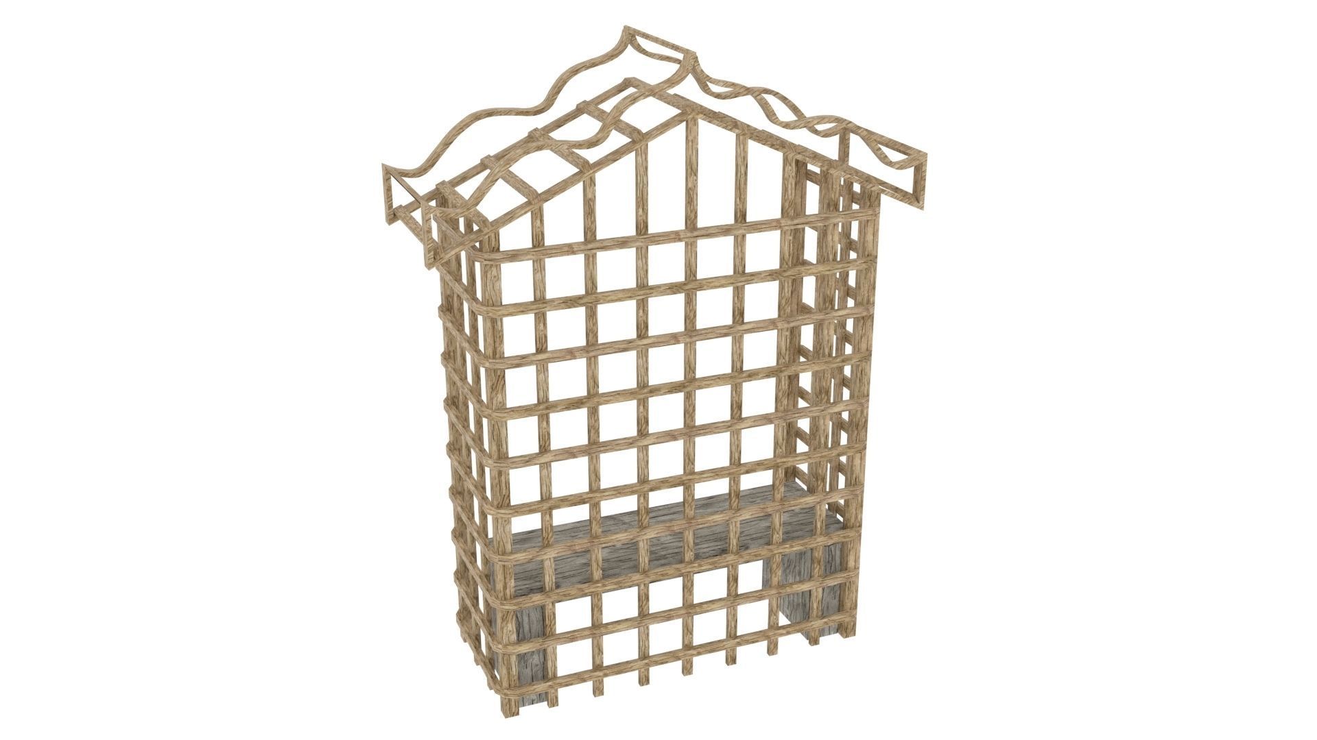 Garden arbour 3D model_3