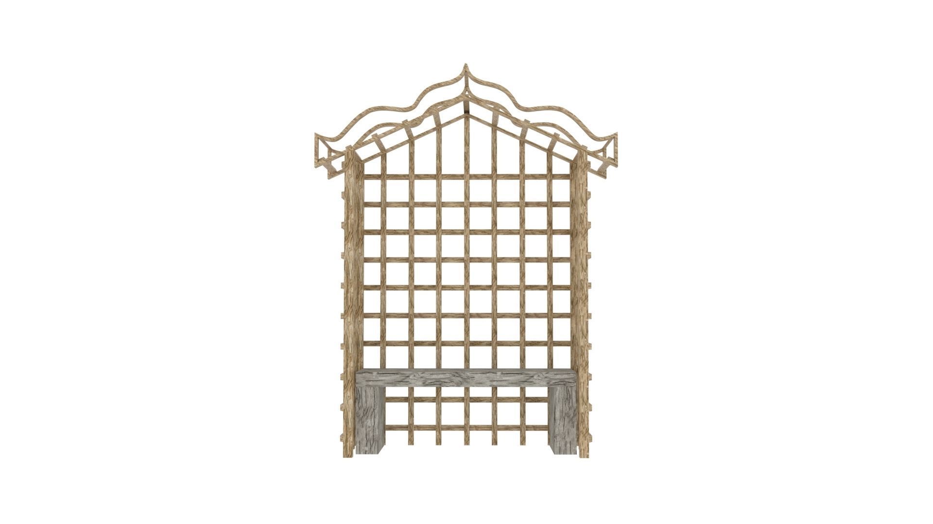 Garden arbour 3D model_1