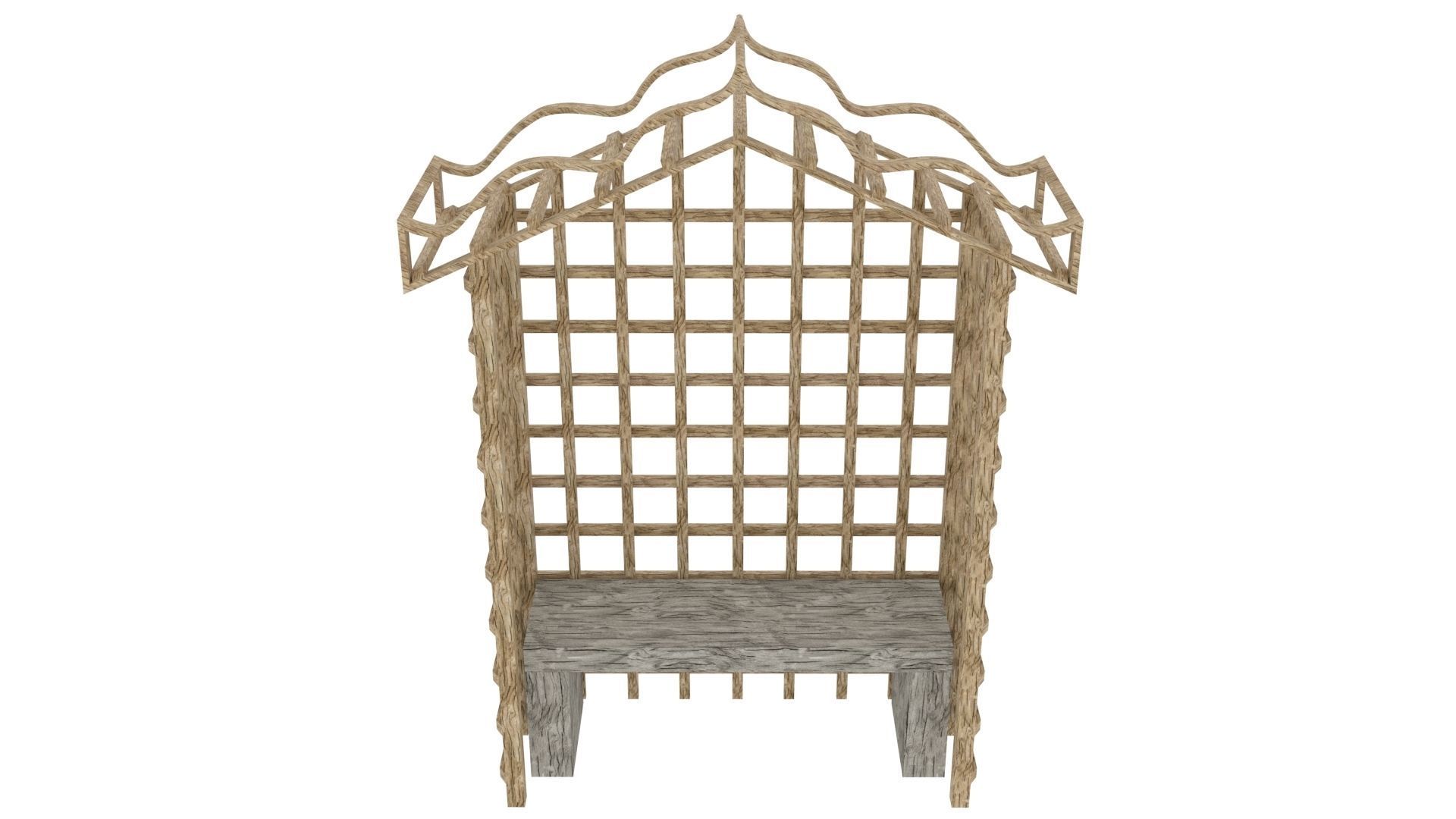 Garden arbour 3D model_2