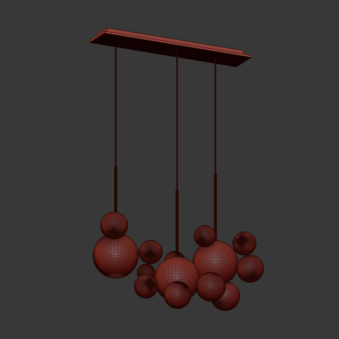 Giopato Coombes Bolle Zigzag Chandelier 14 Bubbles 3D model_4