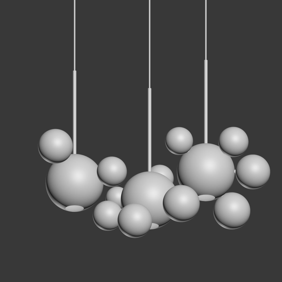 Giopato Coombes Bolle Zigzag Chandelier 14 Bubbles 3D model_3