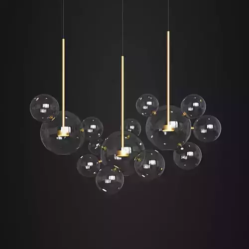 Giopato Coombes Bolle Zigzag Chandelier 14 Bubbles