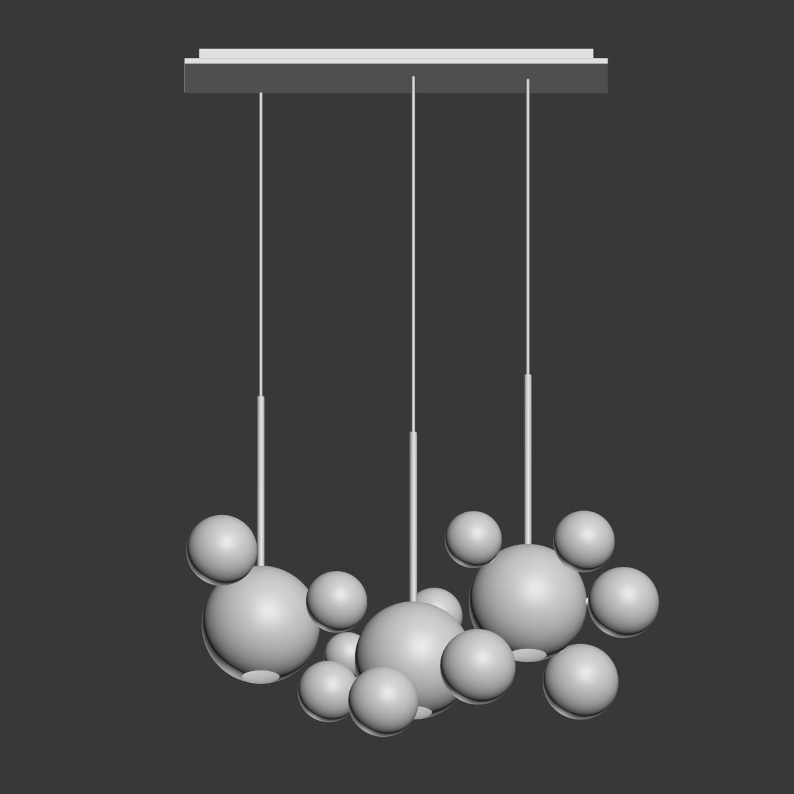 Giopato Coombes Bolle Zigzag Chandelier 14 Bubbles 3D model_2