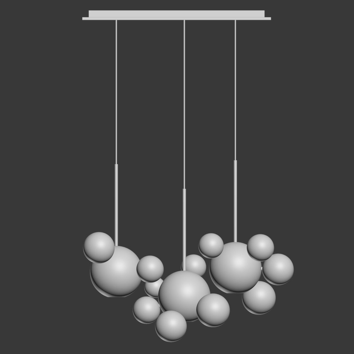 Giopato Coombes Bolle Zigzag Chandelier 14 Bubbles 3D model_1