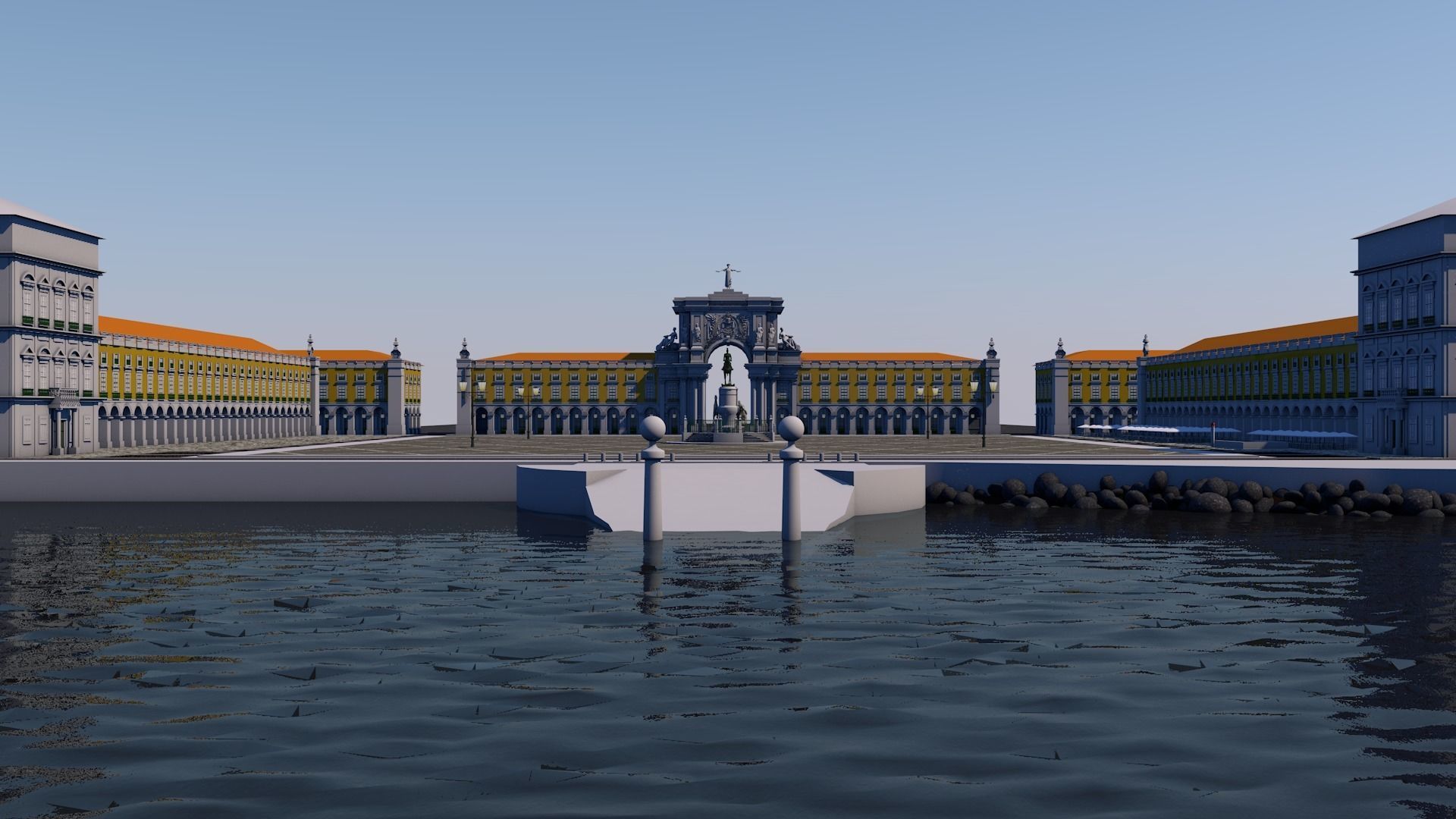 Terreiro do Paco - Lisbon Square - Praca do Comercio 3D model_10