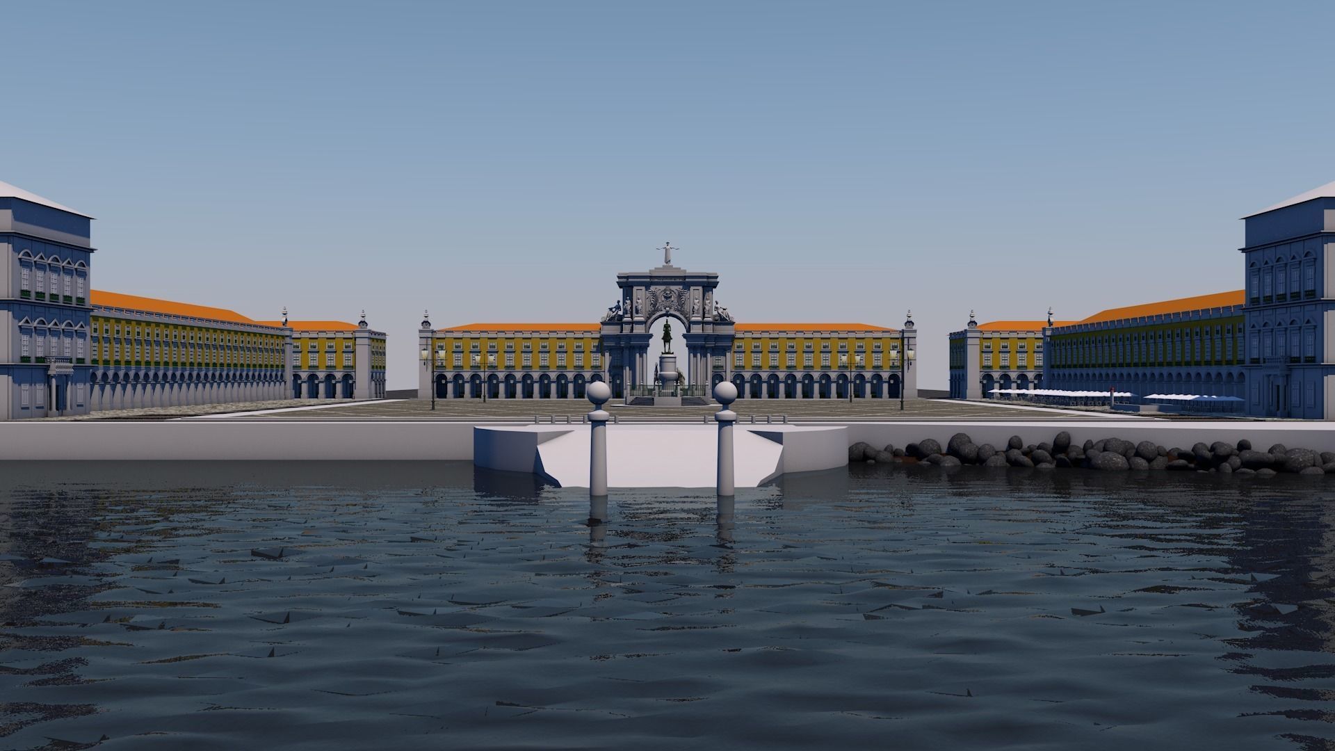 Terreiro do Paco - Lisbon Square - Praca do Comercio 3D model_12