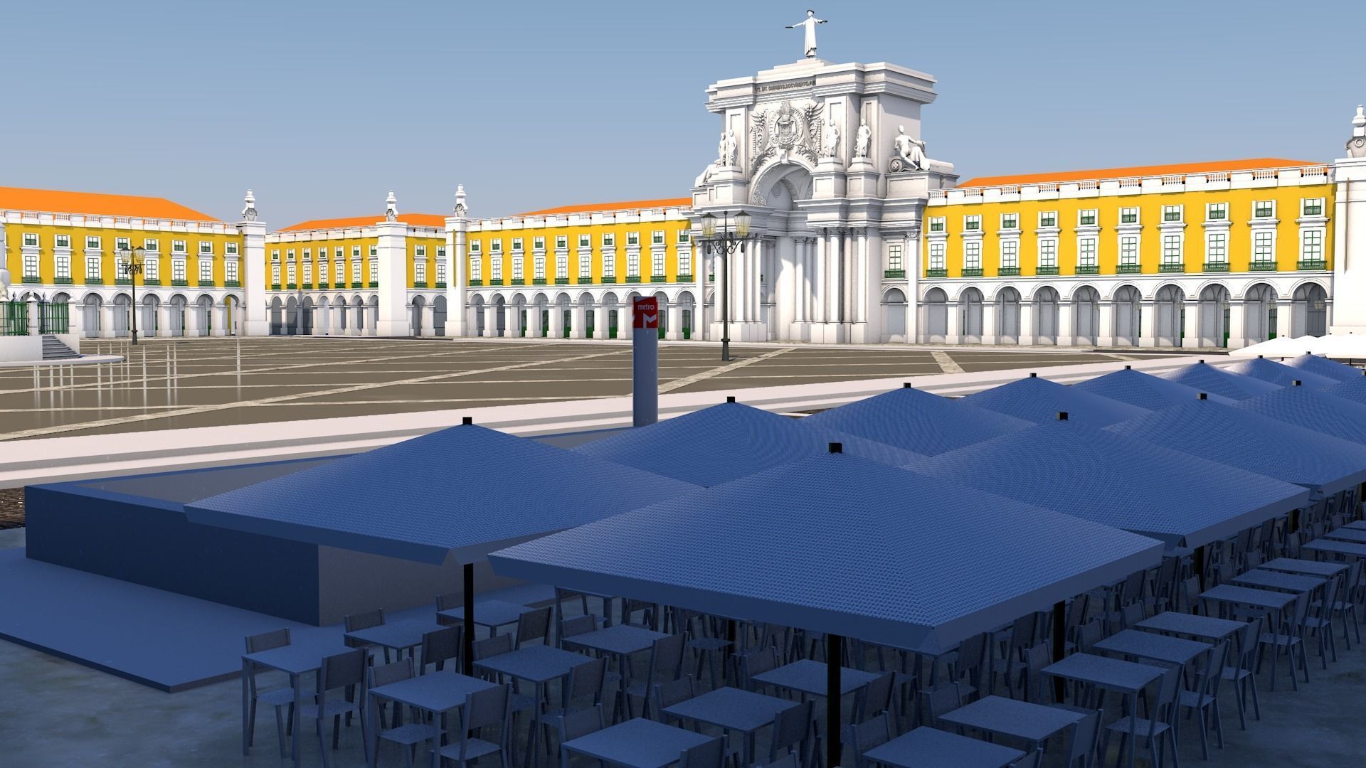 Terreiro do Paco - Lisbon Square - Praca do Comercio 3D model_3