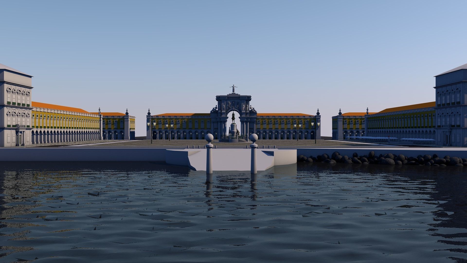 Terreiro do Paco - Lisbon Square - Praca do Comercio 3D model_9