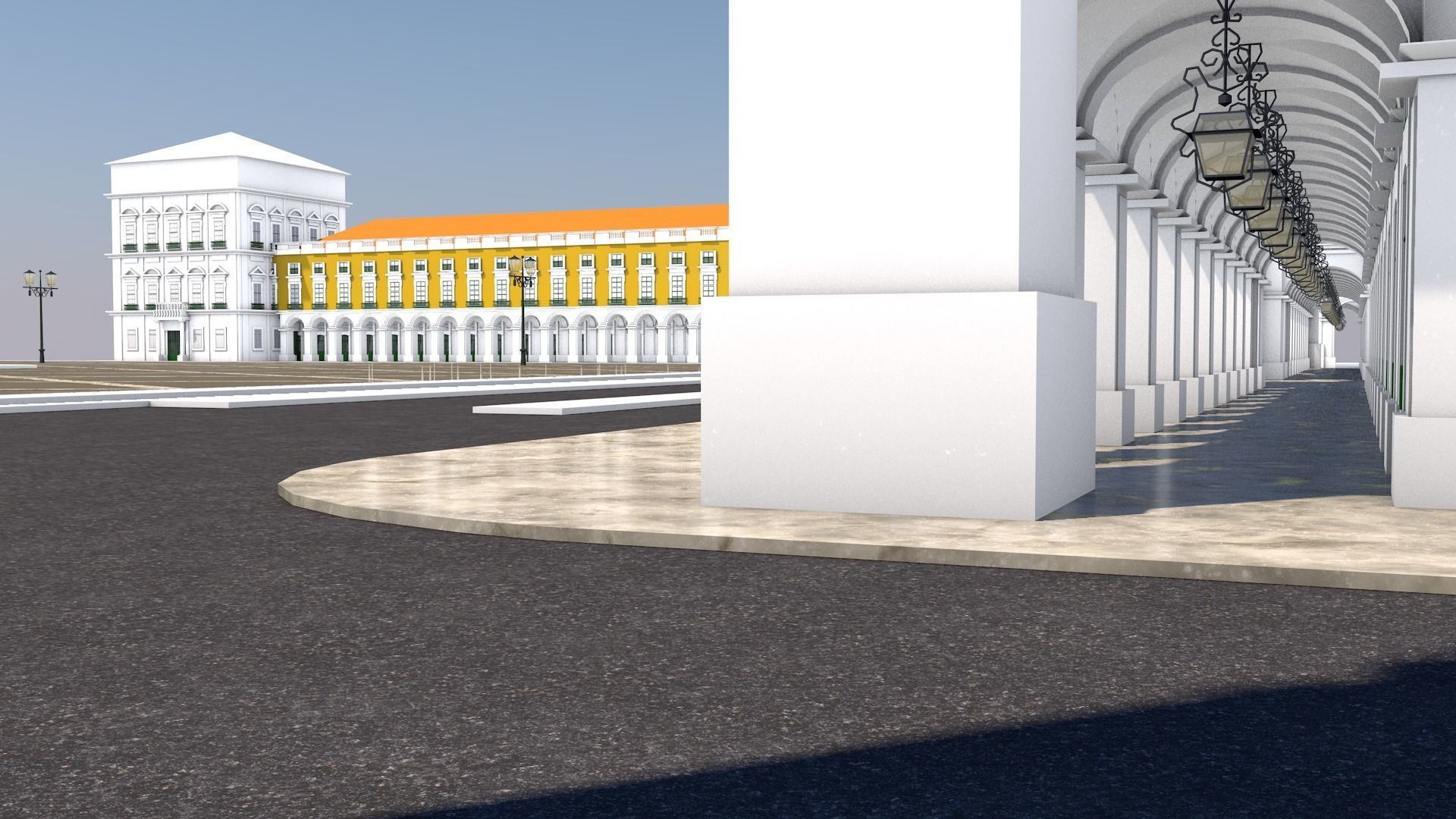 Terreiro do Paco - Lisbon Square - Praca do Comercio 3D model_2