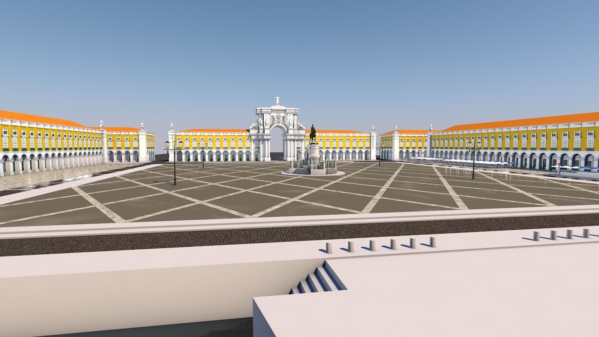 Terreiro do Paco - Lisbon Square - Praca do Comercio 3D model_5