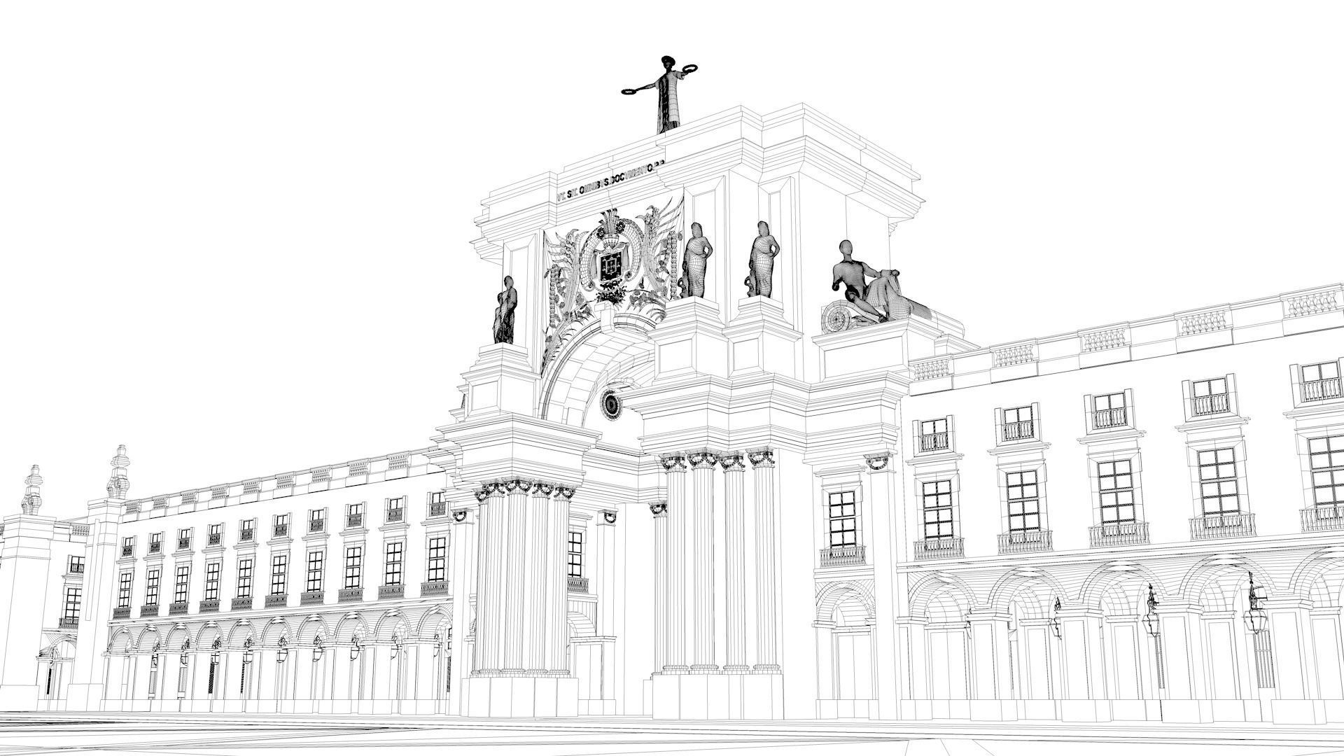 Terreiro do Paco - Lisbon Square - Praca do Comercio 3D model_21