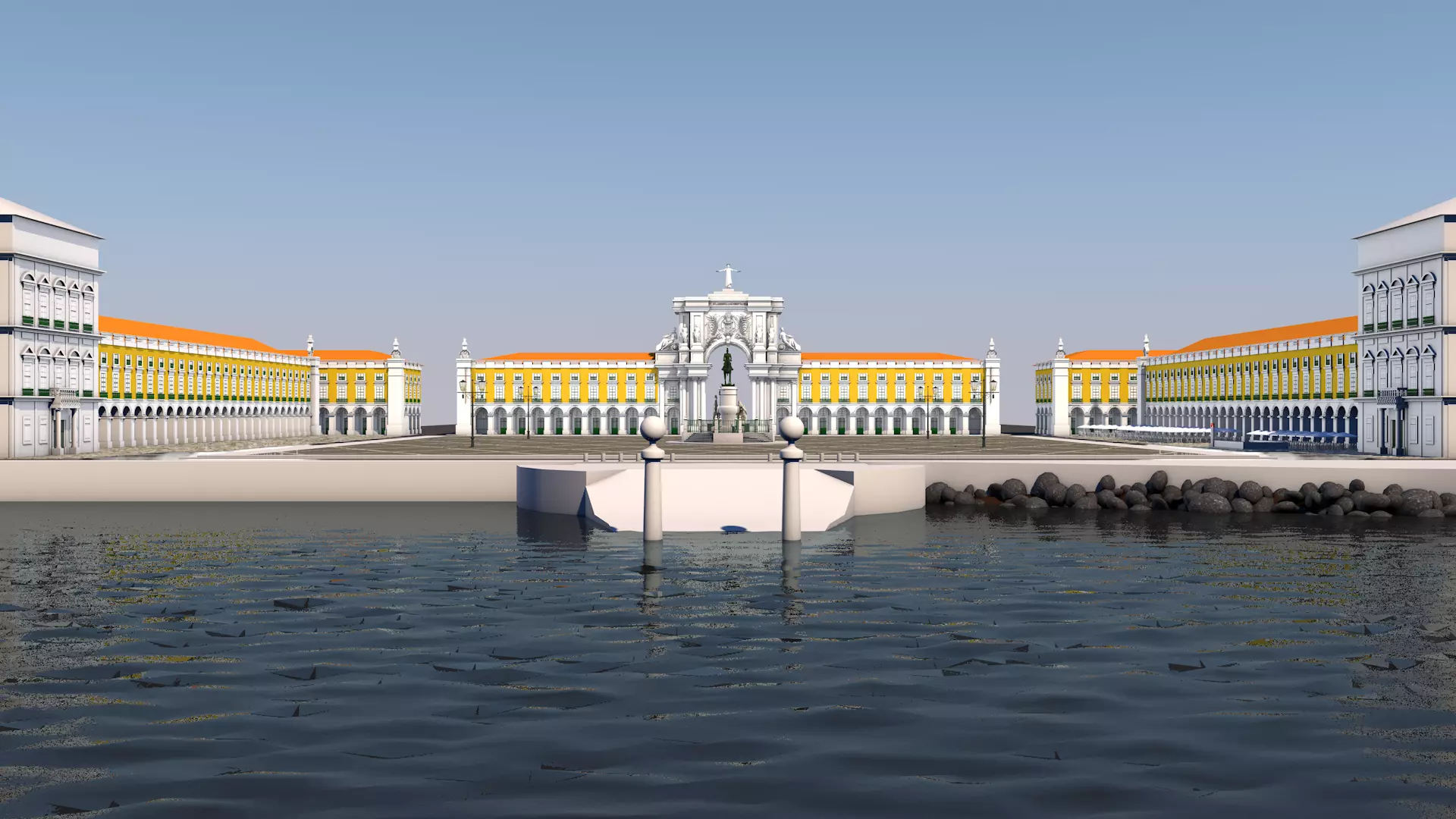 Terreiro do Paco - Lisbon Square - Praca do Comercio 3D model_0