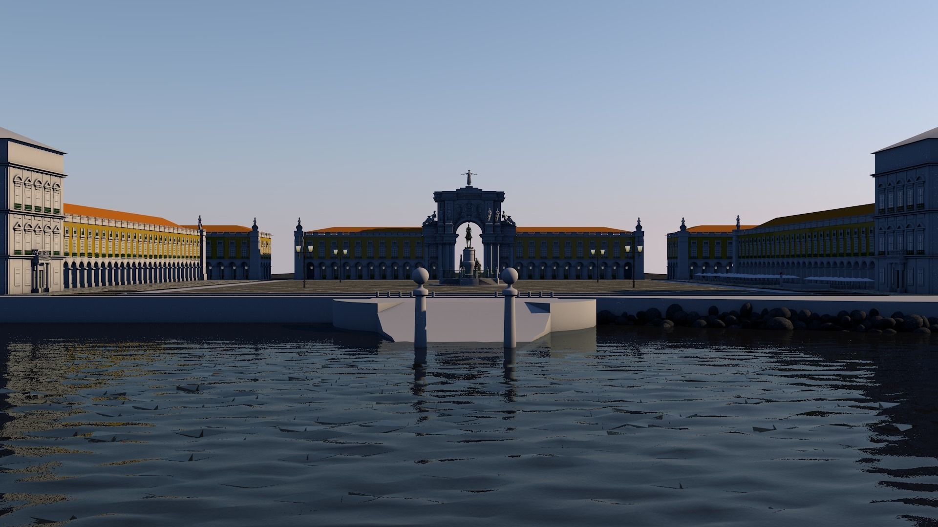 Terreiro do Paco - Lisbon Square - Praca do Comercio 3D model_8