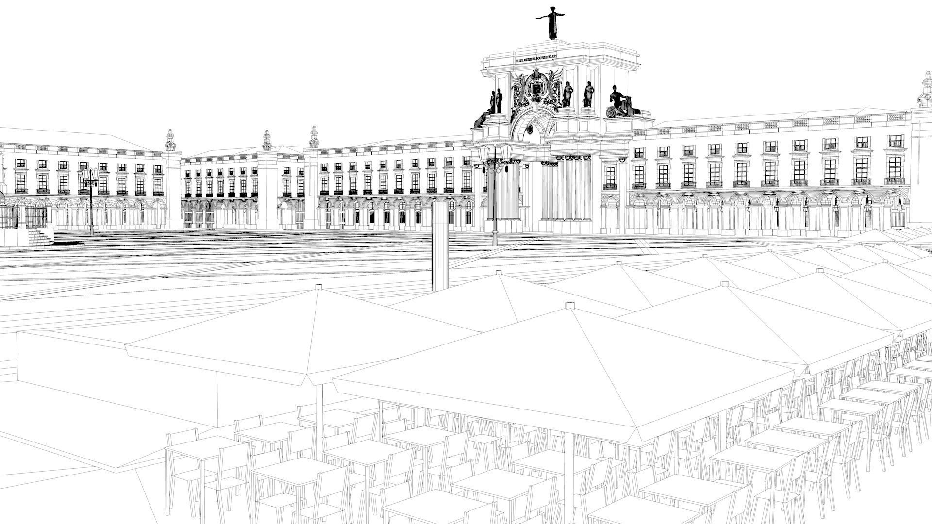 Terreiro do Paco - Lisbon Square - Praca do Comercio 3D model_24