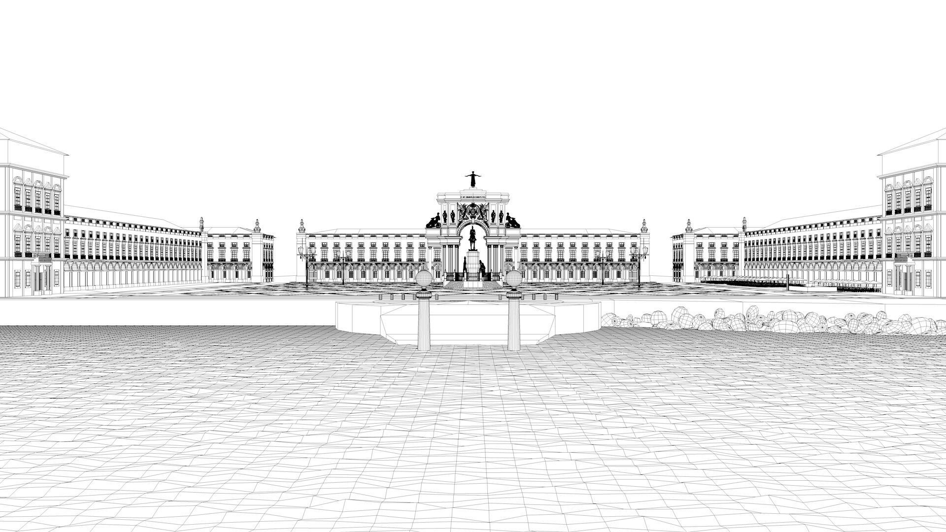 Terreiro do Paco - Lisbon Square - Praca do Comercio 3D model_28