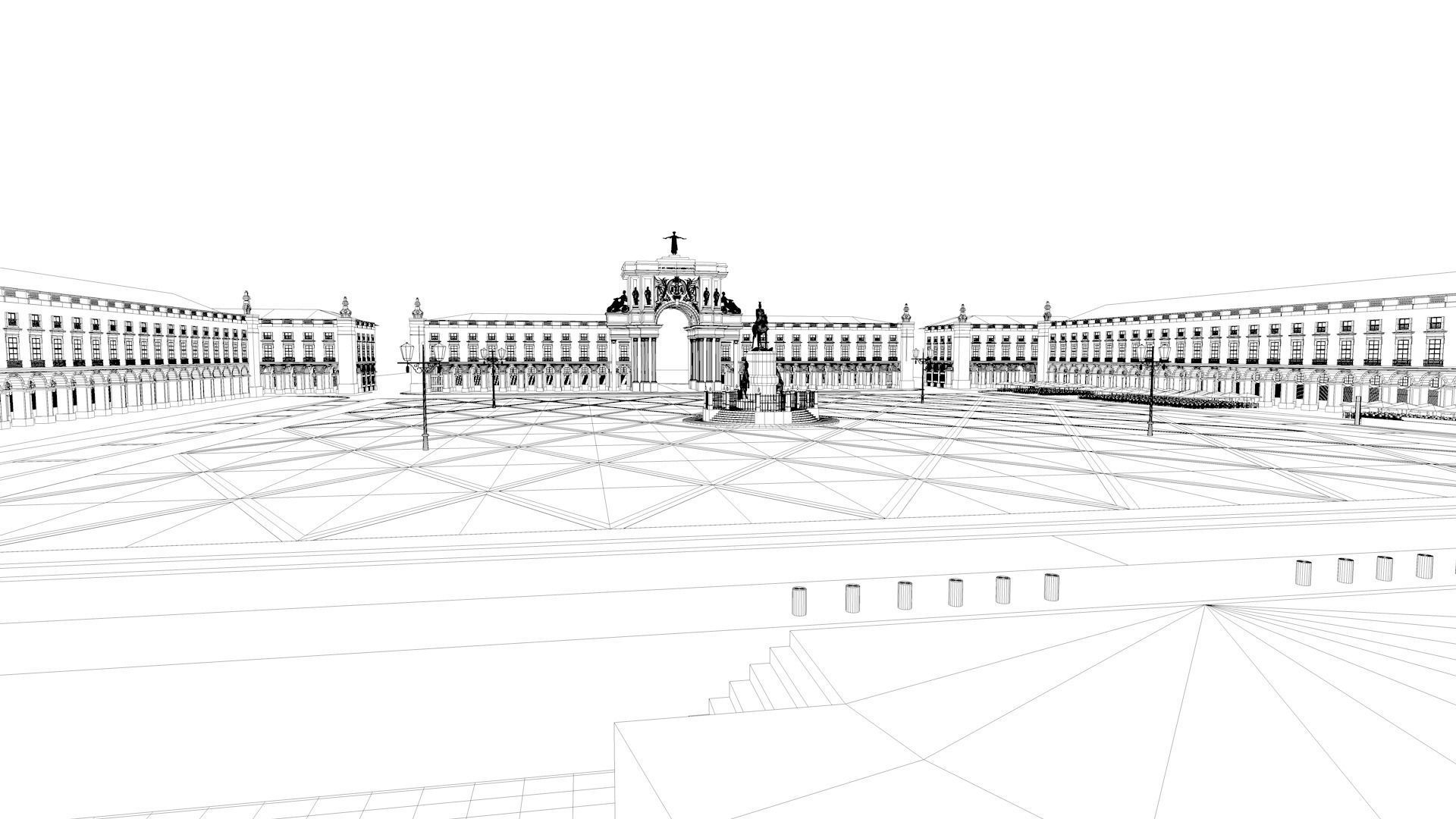 Terreiro do Paco - Lisbon Square - Praca do Comercio 3D model_25