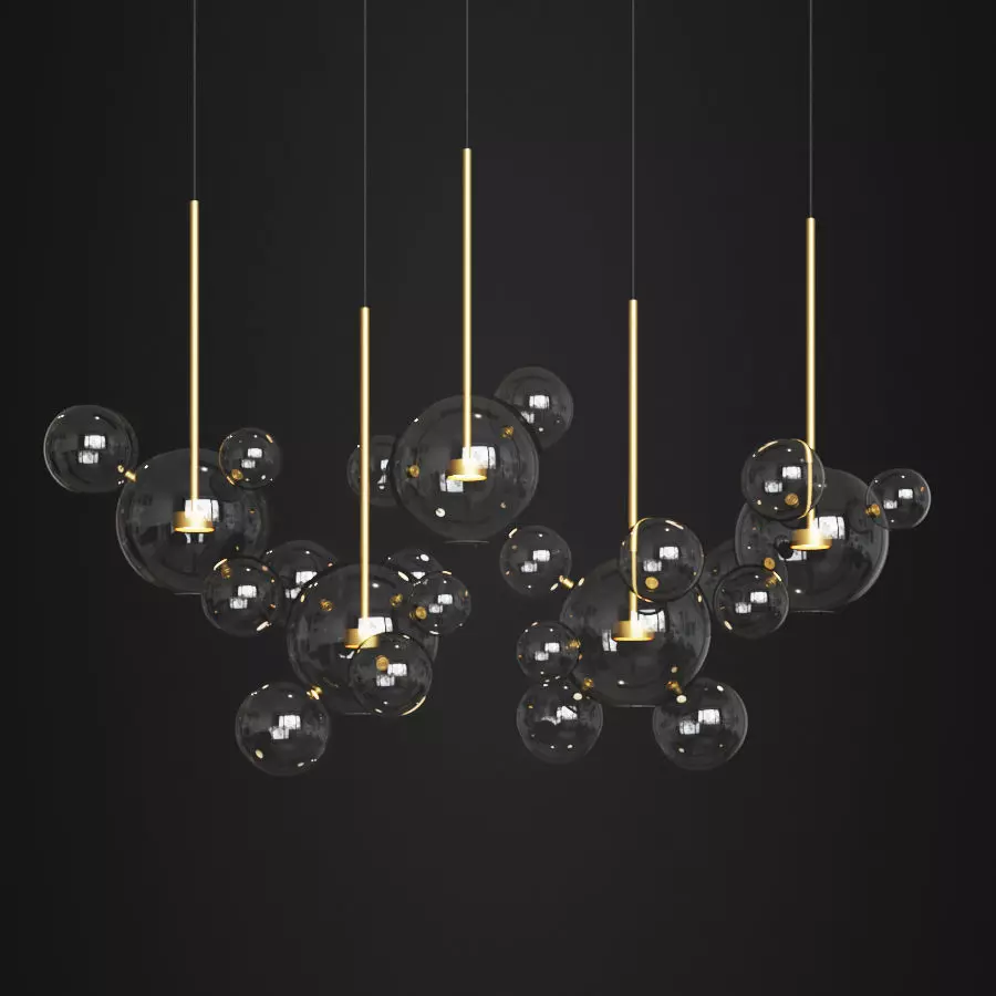 Giopato Coombes Bolle Zigzag Chandelier 24 Bubbles 3D model