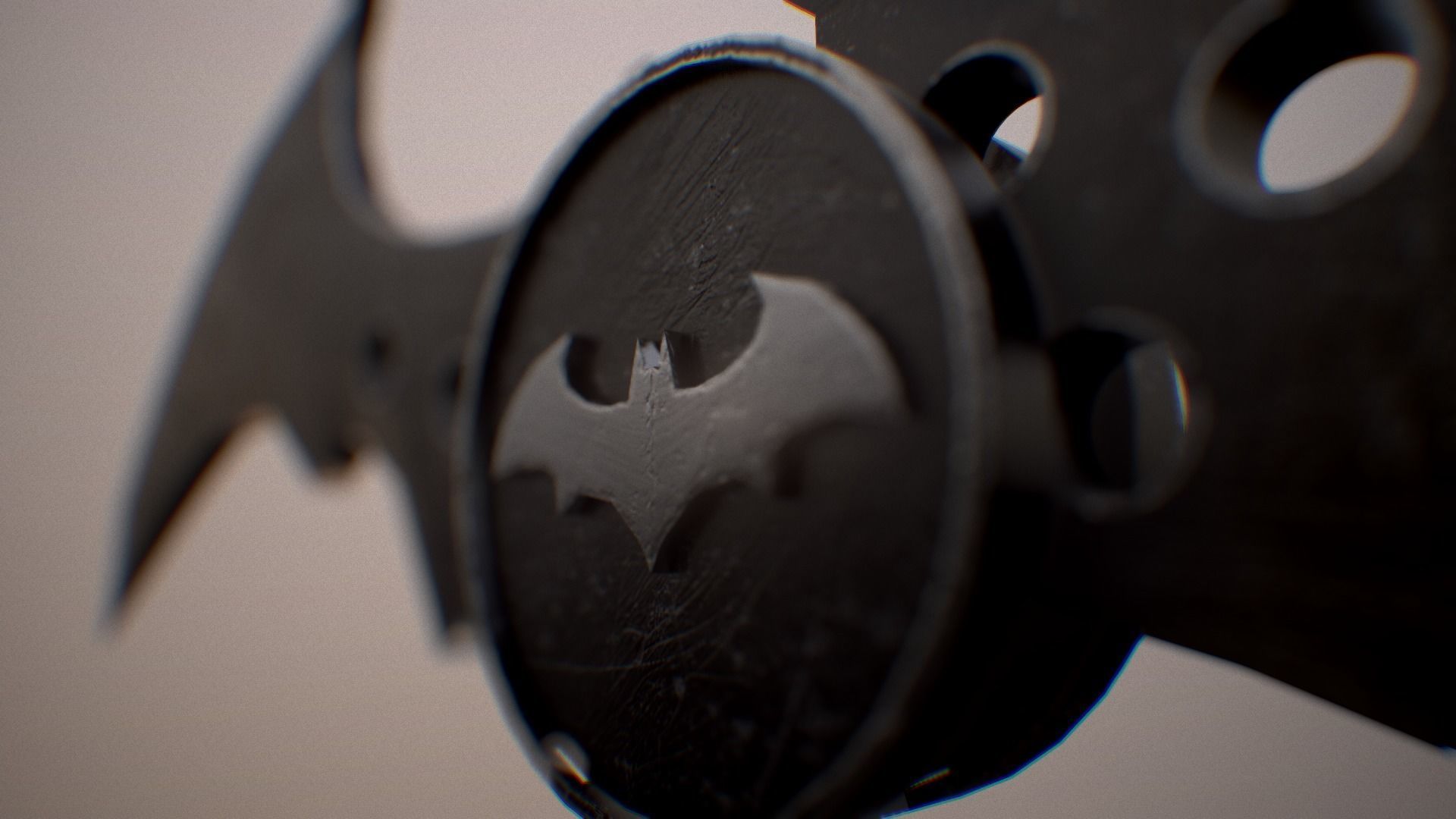 batarang bat symbol flying in air Free low-poly 3D model_8