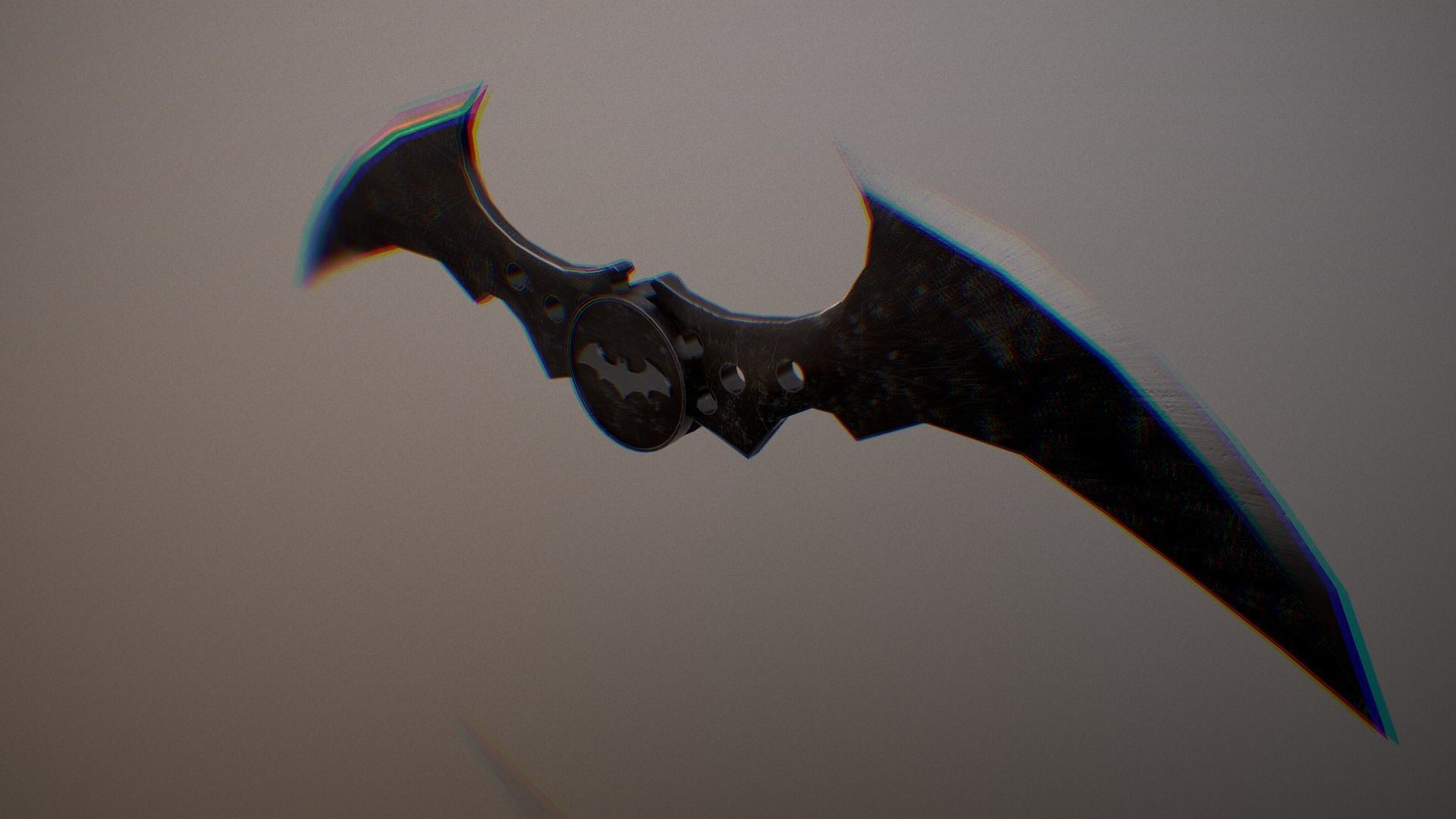batarang bat symbol flying in air Free low-poly 3D model_4