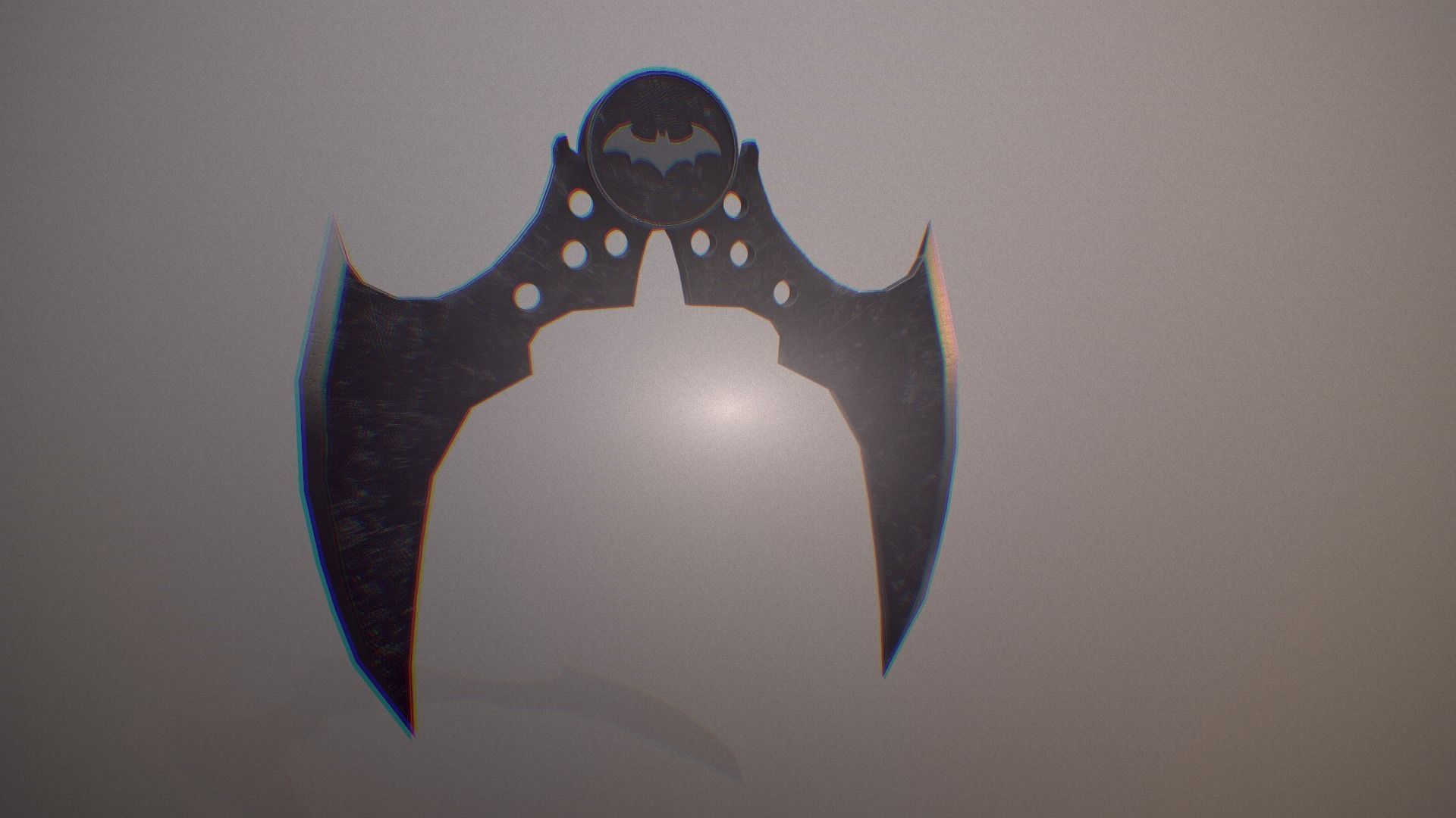 batarang bat symbol flying in air Free low-poly 3D model_9