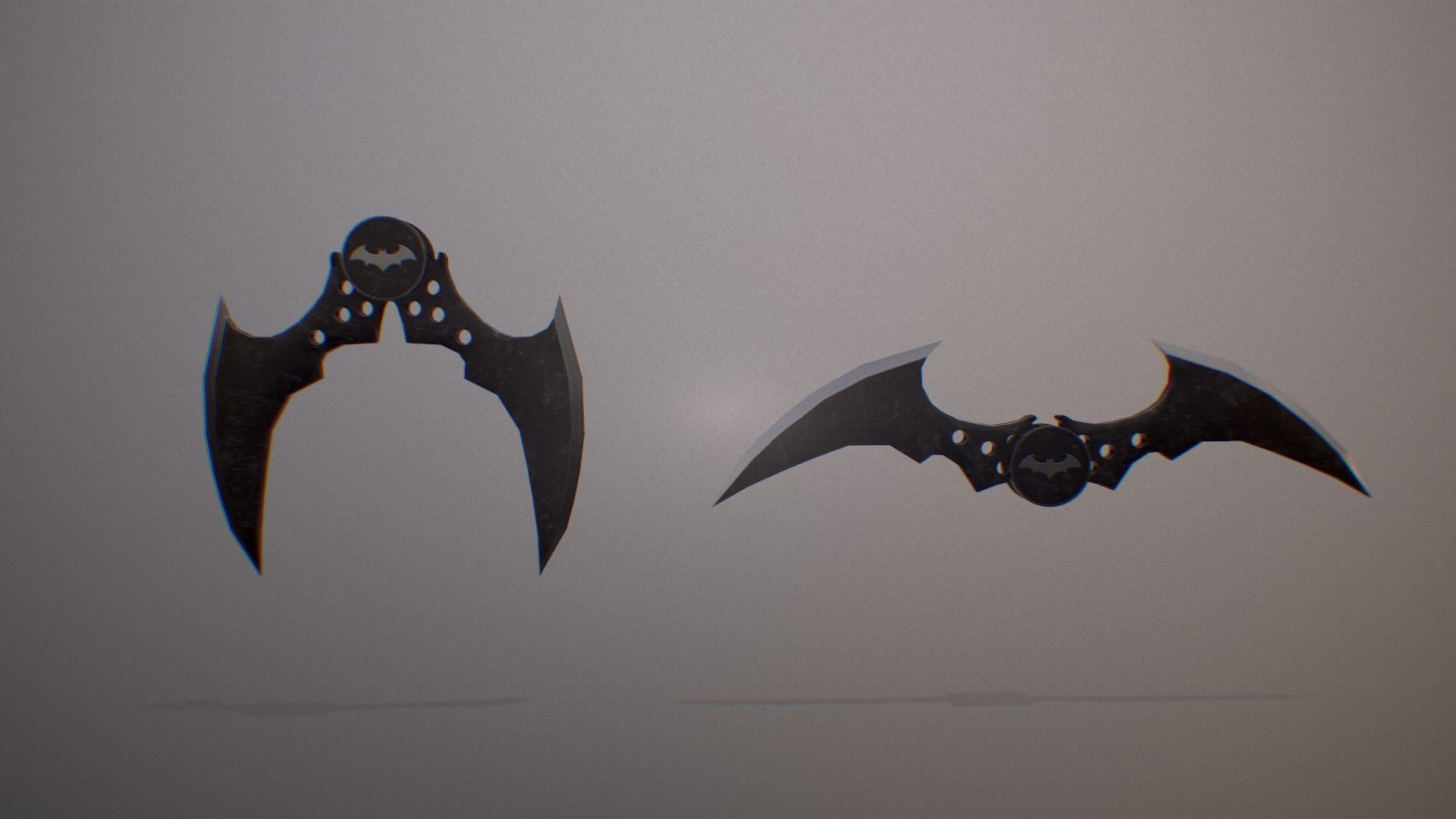 batarang bat symbol flying in air Free low-poly 3D model_11