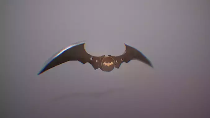 batarang bat symbol flying in air Free low-poly 3D model