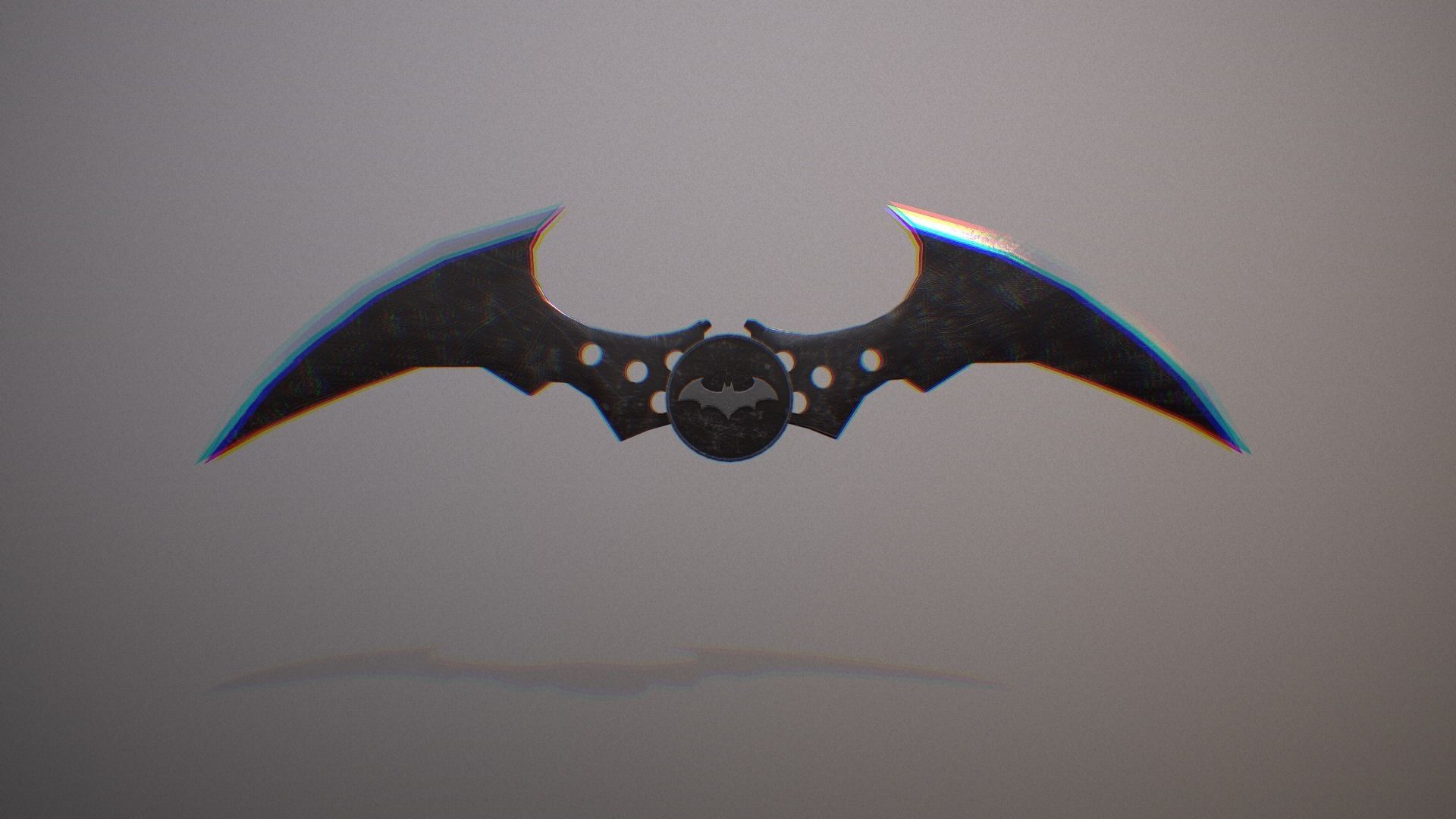 batarang bat symbol flying in air Free low-poly 3D model_5