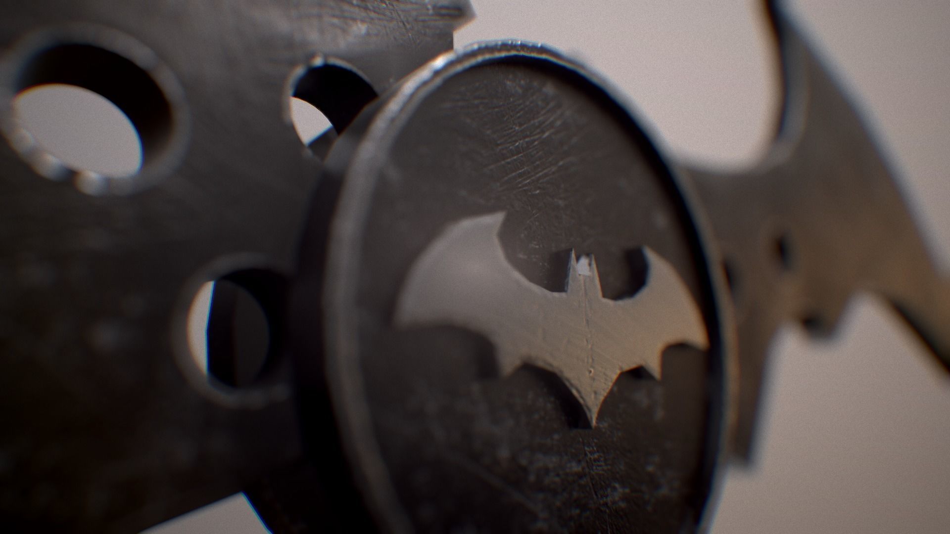 batarang bat symbol flying in air Free low-poly 3D model_7