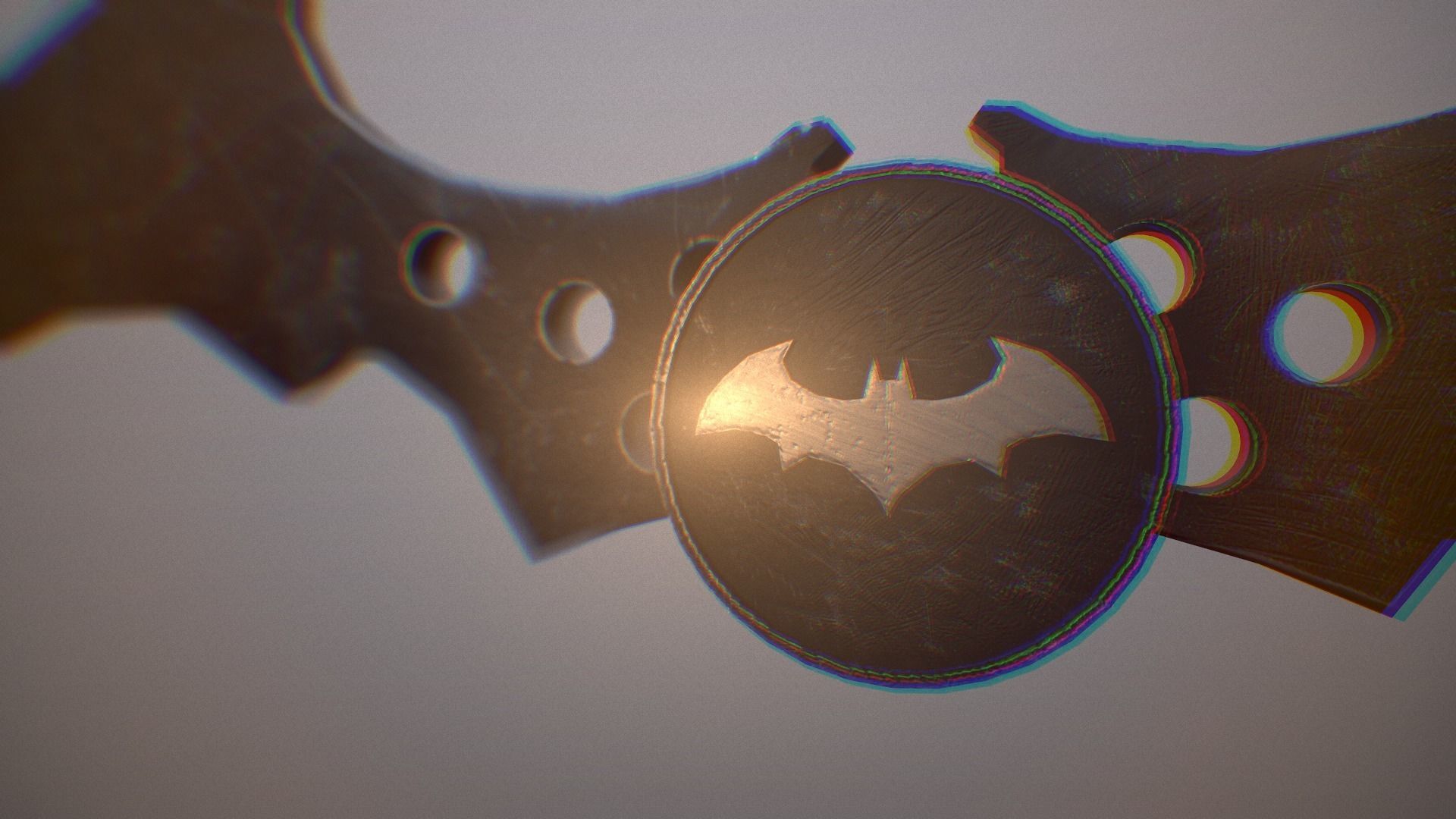 batarang bat symbol flying in air Free low-poly 3D model_3