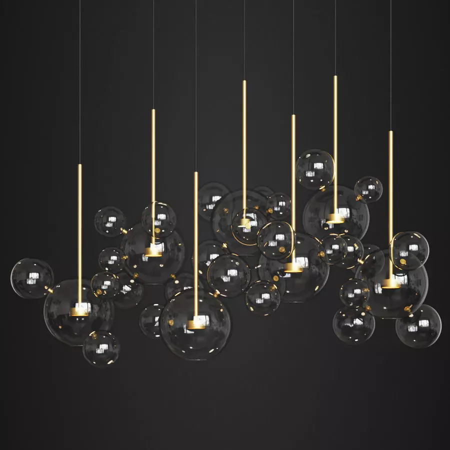 Giopato Coombes Bolle Zigzag Chandelier 34 Bubbles 3D model