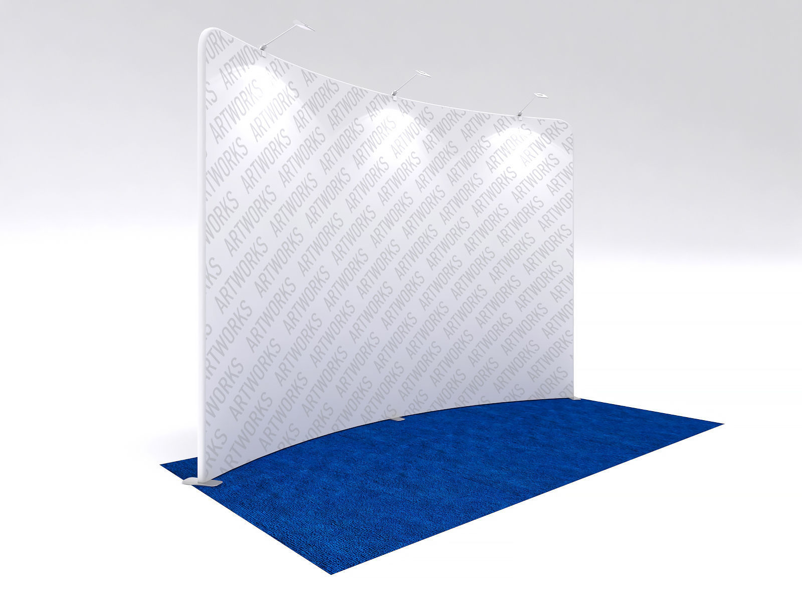 Exhibition booth 10x5ft curved wall 3DM002 Free 3D model_2