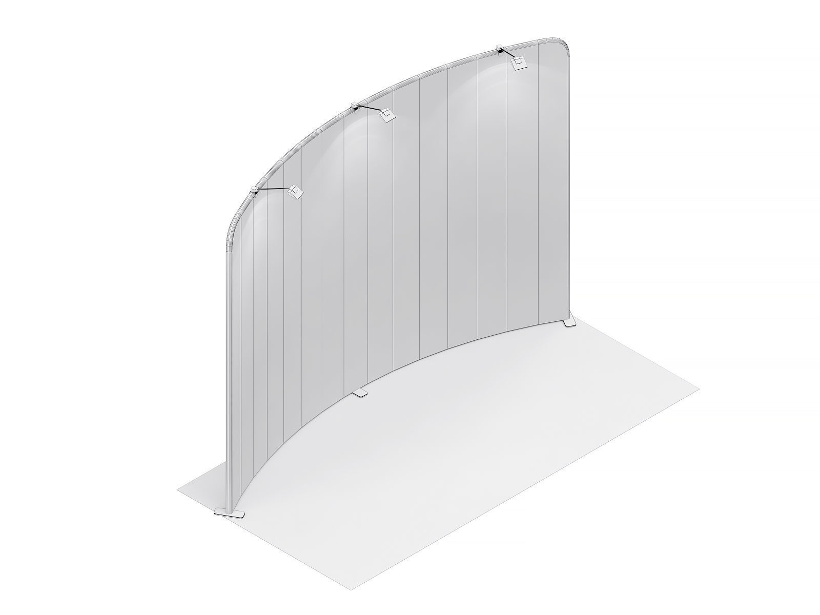 Exhibition booth 10x5ft curved wall 3DM002 Free 3D model_5