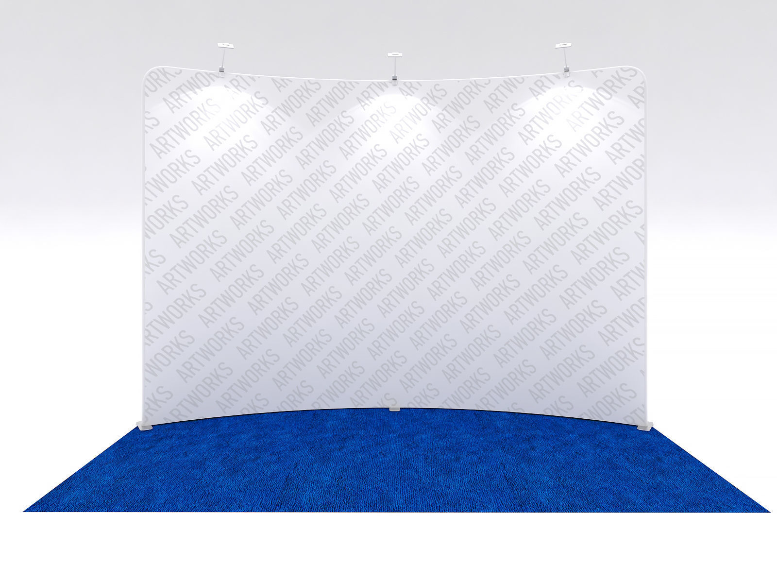 Exhibition booth 10x5ft curved wall 3DM002 Free 3D model_1