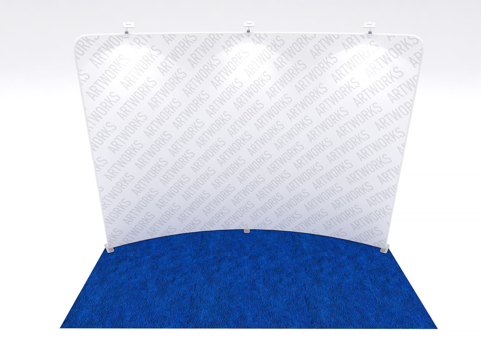 Exhibition booth 10x5ft curved wall 3DM002 Free 3D model_3