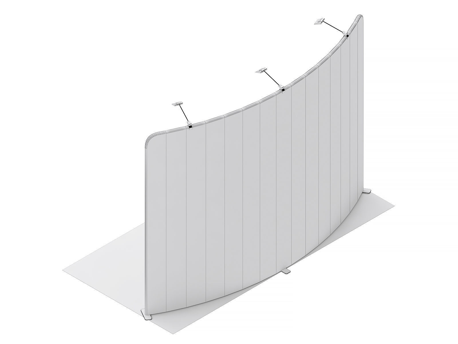 Exhibition booth 10x5ft curved wall 3DM002 Free 3D model_6