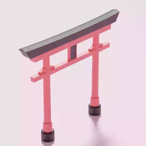Torii Gate Japan Low-poly 3D model